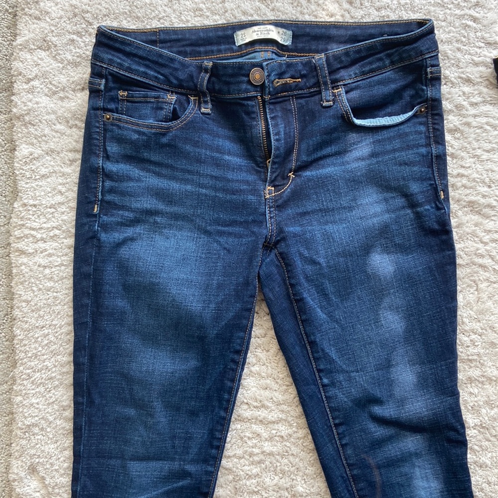 Abercrombie dark wash stretch jeans.